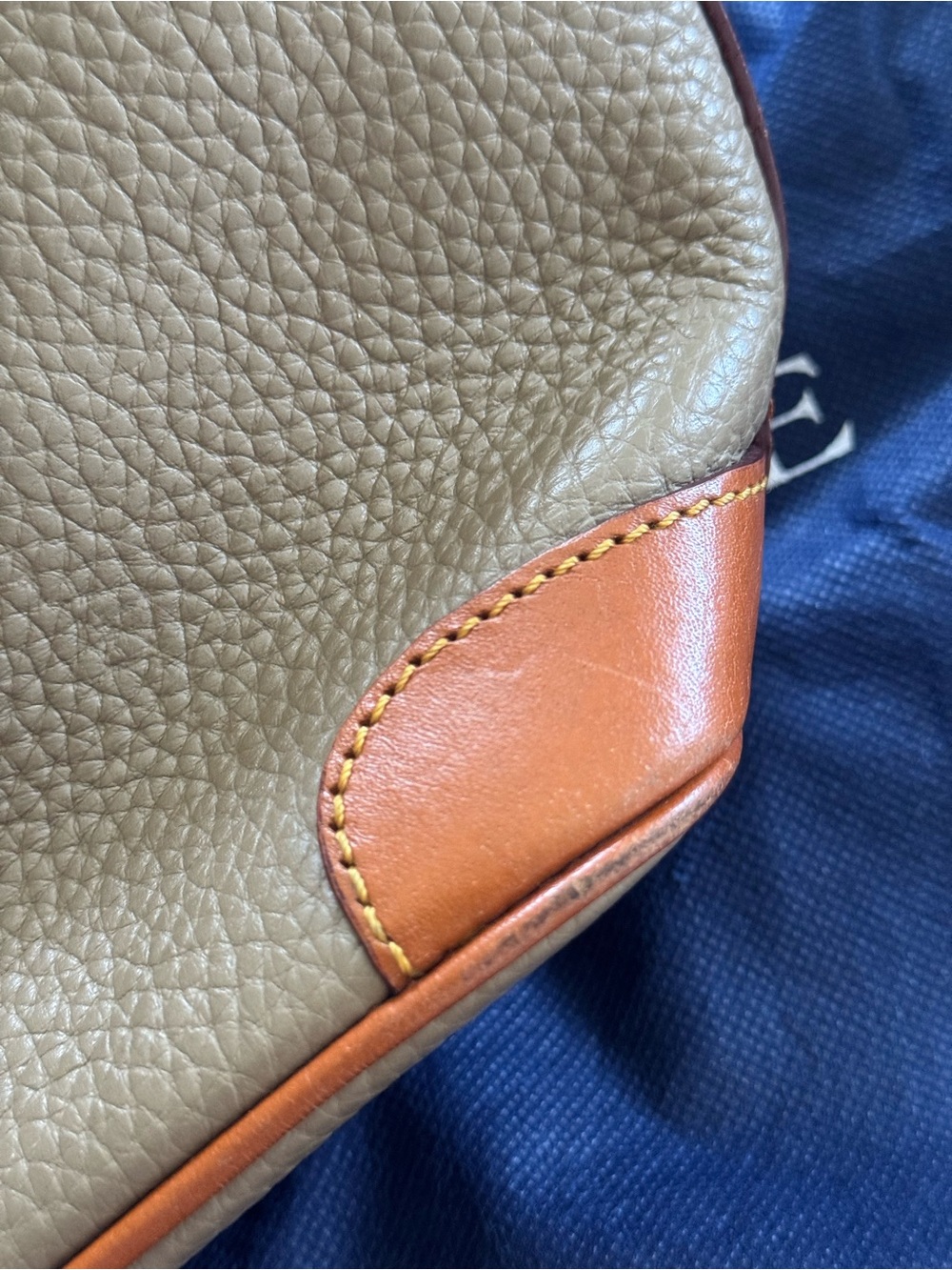Dooney & Bourke Pebble Grain Gray Brown Tan Tote Bag with Dustbag - Picture 5 of 16